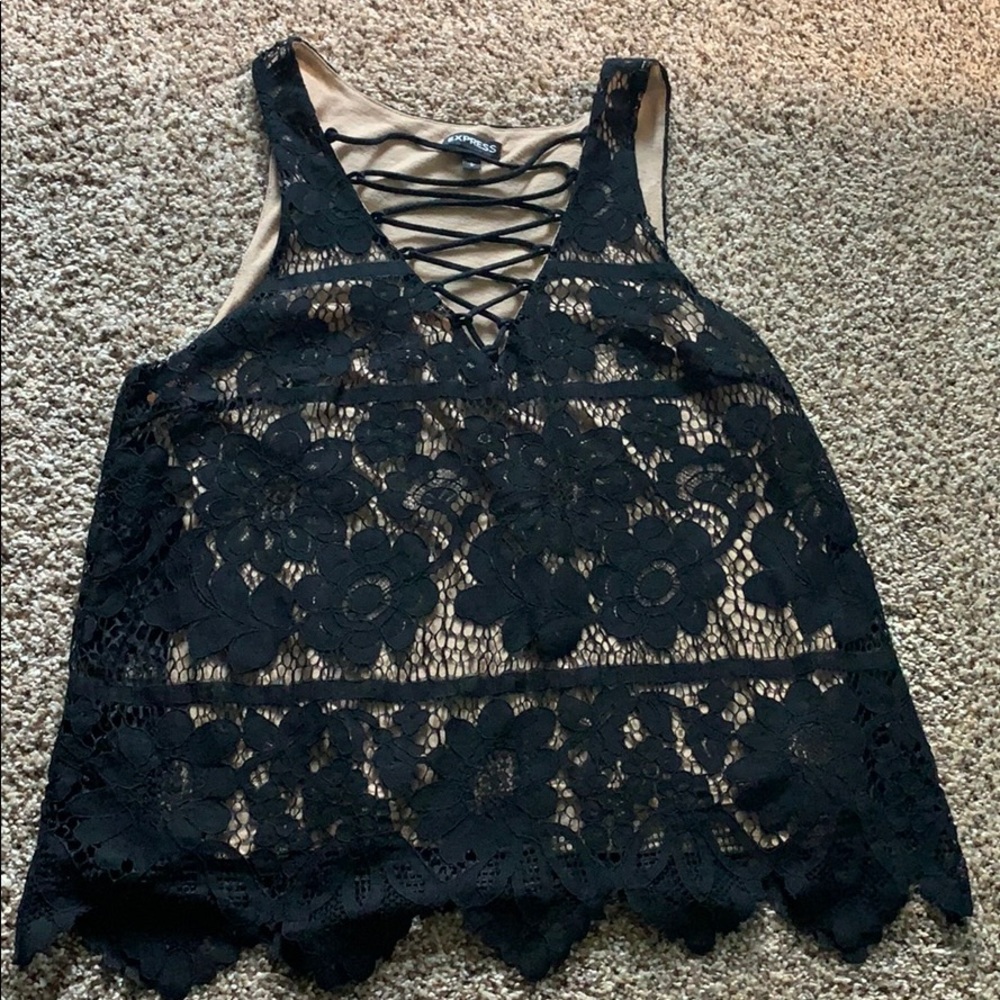 Black/ tan blouse